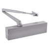 briton 1120b overhead door closer in silver shown from an angled perspective