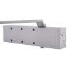 briton 1120b overhead door closer silver showing the back with mounting holes and arm attachment point