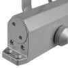 Close-up view of the adjuster part on a Briton 121ce overhead door closer en3 in silver finish