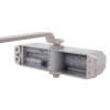 briton 121ce overhead door closer white showing back view with mounting holes and arm attachment visible
