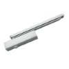 briton 2320bt overhead door closer trimplate shown from an angled view with a silver finish