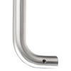 Close-up of the curved end of the Br300Pullh Briton Pull Handle 300Mm showing the smooth metal finish and threaded hole