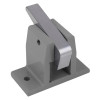 Close-up of the latch part of a briton 372 single door emergency pad with bolt in grey and silver metal
