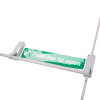 angled view of a briton 376 single door panic bar with bolt showing the push bar to open sign