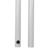 Close-up of two rods from the briton 376 single door panic bar with bolt shown against a white background