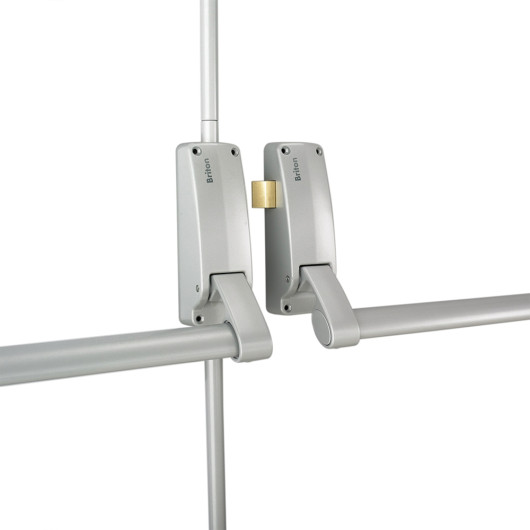 Briton 377 Double Door Panic Bar With Latch And Bolt Front Main