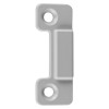 Back view of briton double door strike showing rectangular metal plate with two round holes