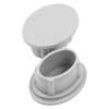 briton 378 single door panic bar component b shown in grey plastic material with oval shapes