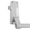 briton 378 single door panic bar with latch showing the latch mechanism part against white background