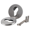 Pair of Briton euro profile escutcheons in brushed steel with screws and fixings included