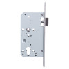 Side view of a briton 72mm latch showing the metal casing and latch bolt mechanism