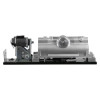 Internal side view of the Briton 996 hold open free swing door closer EN5 showing metal components and mounting base
