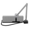 Side view of the Briton 996 hold open free swing door closer EN5 in grey showing arm and main body