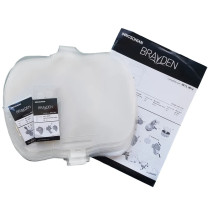 Clear Brayden Adult Replacement Lung shown with packaging and instruction sheet on white background