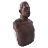 Bust view of a Brayden Obi Angled in dark brown showing closed eyes and textured hair against a white background