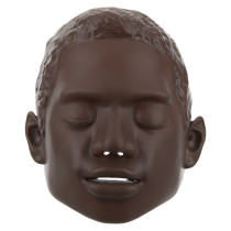 Brayden Manikin dark skin face close-up showing front view with closed eyes and neutral expression