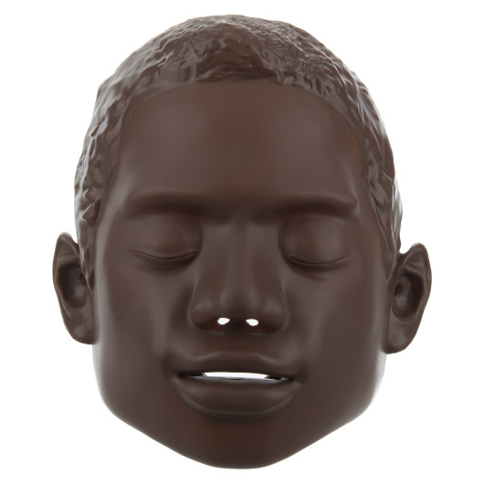 Brayden Manikin dark skin face close-up showing front view with closed eyes and neutral expression