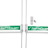briton double door panic bar set with knob operated outdoor access device shown from the front with push bars and keys visible