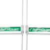 briton double door panic bar set shown from the front with green push bar to open signs on both bars
