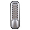 Front view of the Briton 9160 Push Button Mechanical Lock showing keypad and push buttons