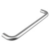 angled view of a briton d shaped pull handle 20mm diameter 300mm length in brushed metal finish