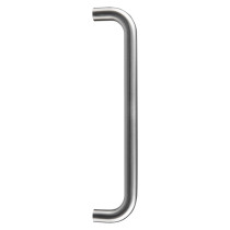 briton d shaped pull handle 20mm 300mm shown from the front in a silver metal finish