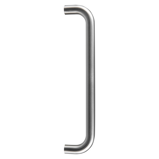 briton d shaped pull handle 20mm 300mm shown from the front in a silver metal finish