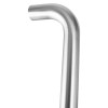 Closeup of Brphd322 Briton 4700 D pull handle 300mm 22mm showing brushed metal texture and curved end