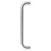 briton d shaped pull handle 22mm 300mm shown from the back in a brushed metal finish