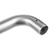 Closeup of a metallic briton d shaped pull handle 22mm 300mm showing the brushed finish and fixing hole