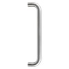 Front view of a silver briton d shaped pull handle 22mm diameter and 300mm length