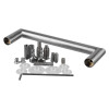 Briton 4700 pull handle mitred with fixing kit showing the handle, screws, washers, and installation tool in a group arrangement