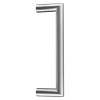 Briton mitred pull handle 20mm 200mm shown from the front in brushed metal finish