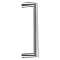 Briton mitred pull handle 20mm 200mm shown from the front in brushed metal finish
