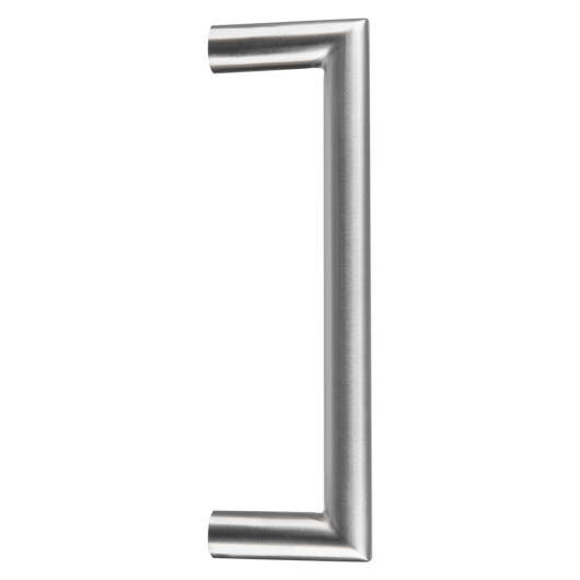 Briton mitred pull handle 20mm 200mm shown from the front in brushed metal finish