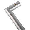 Close up of the metallic briton 4700 mitred pull handle showing smooth surface and angled joint