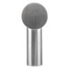 End view of the briton 4700 pillar pull handle showing the circular top and straight shaft in brushed metal
