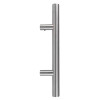 Front view of a briton 4700 pillar pull handle in silver metal finish