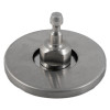 Single briton 4700 pull handle rose 22mm in silver metal finish viewed from an angle