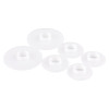 briton 4726 pull handle universal fixings showing six white plastic washer components arranged on a white background