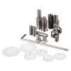 Group of metal fixings and plastic washers for briton 4726 pull handle universal fixings set