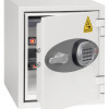 phoenix battery titan 1280 series electronic lock on front door ajar showing keypad and handle