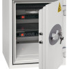 phoenix battery titan 1280 series key lock on the side of a white door opening to show interior with power sockets
