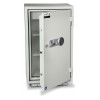 burton firebrand xl size 1 safe with door open showing shelves and electronic lock panel