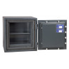 Open firesec 1060 size 1 showing the interior with one shelf and the open door with locking bolts visible