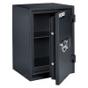 firesec 460 size 3 safe with the door open showing the interior shelves and locking bolts