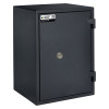 firesec 460 size 3 safe shown from an angled side view with a closed door and a central lock knob