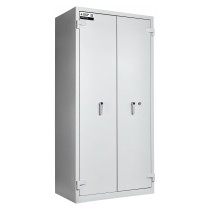 firesec 460 size 4 showing a closed white metal cabinet with two doors and handles