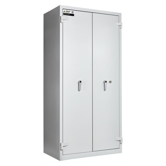 firesec 460 size 4 showing a closed white metal cabinet with two doors and handles