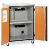 Large basic cemo lockex with open angled doors showing empty interior and a single shelf